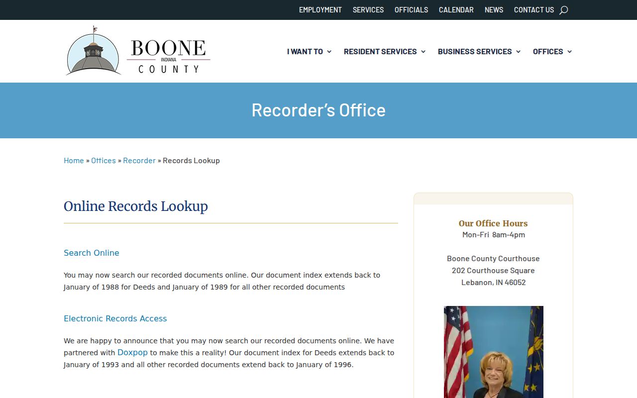 Boone County recorded document lookup for Zionsville deeds
