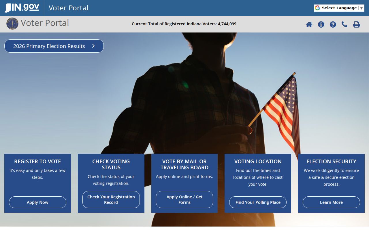 Indiana Voters status search serving Zionsville residents
